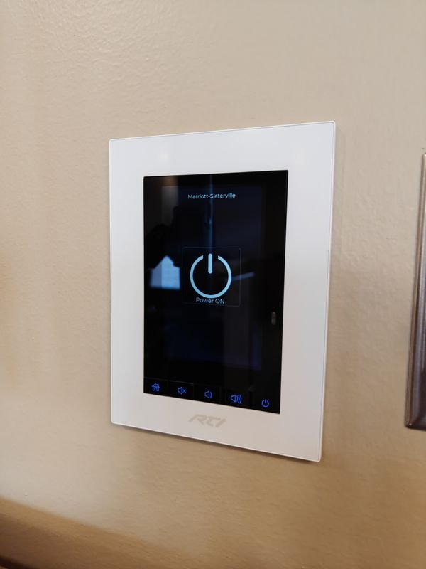 RTI control touch panel installed at Marriott-Slaterville
